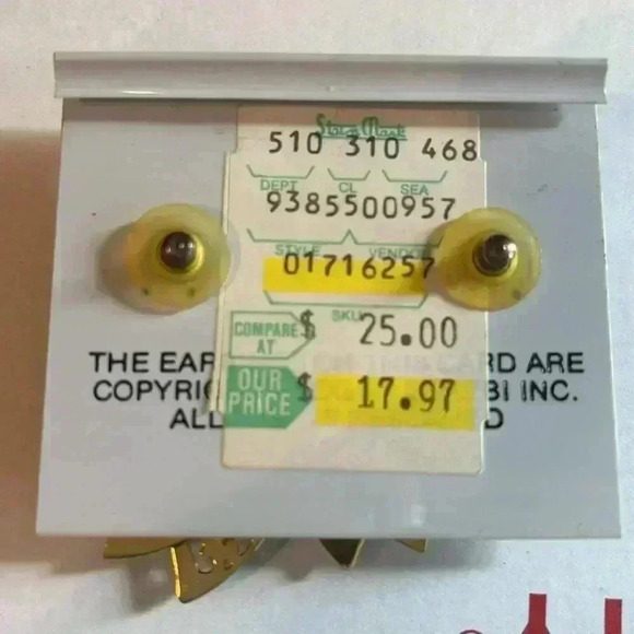 Edgar Berebi vintage earrings new green with gold accents made in the USA - Picture 3 of 3